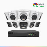 NightChroma<sup>TM</sup> NAK200 - 1080P 16 Channel Wired CCTV System with 5 Bullet & 5 Turret Cameras, Acme Colour Night Vision, f/1.0 Super Aperture, 0.001 Lux, 121° FoV, Active Alignment